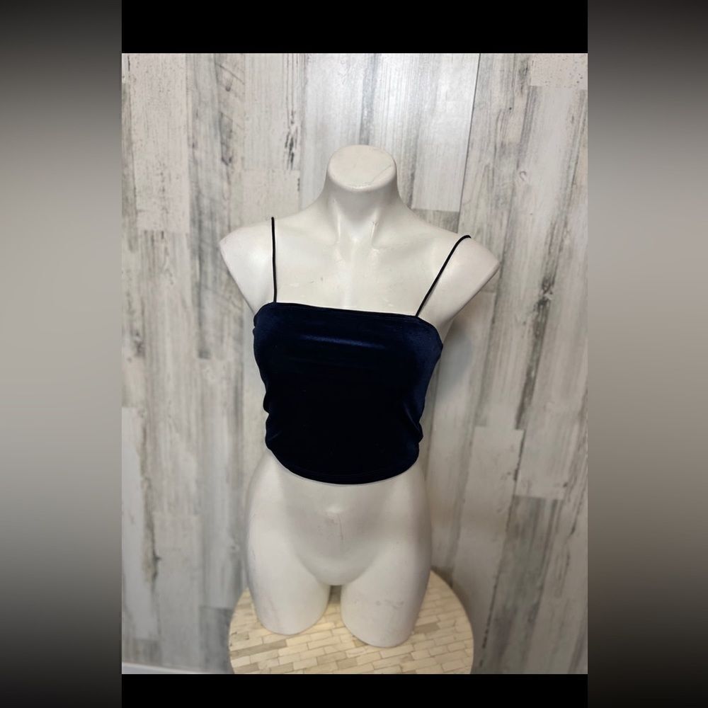 Blue velvet crop top
